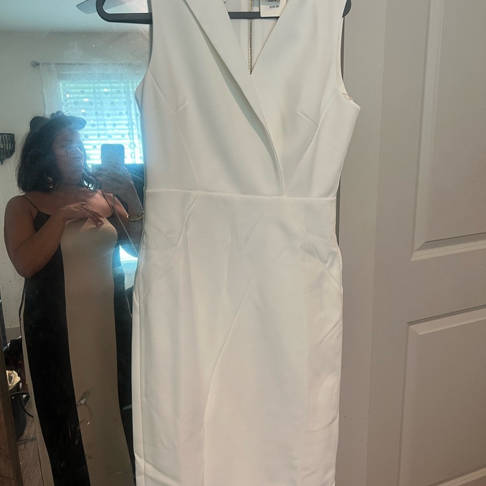 Ted Baker White Midi Dress with Elegant Design